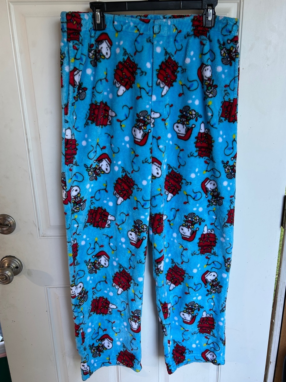 Peanuts Blue Fleece Snoopy Holiday Pajama Bottoms